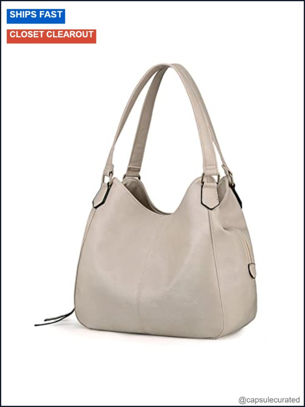 Vegan Leather Hobo Shoulder Bag Tote Purse Multi-pocket Large Capacity